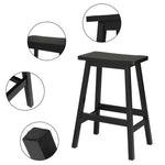 ZUN 2pcs Pine Wood Saddle Seat Bar Stool Black 40177357