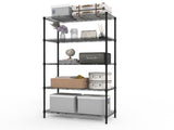 5-tier, adjustable shelf spacing, display rack with adjustable feet, made of iron, 74*34*150cm, 14450158