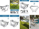 Freestanding Hammock with Stand, 600LBS Heavy Duty Outdoor Hammock Bed with Soft Pillow & Storage 52882641