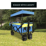 Foldable Wagon with Removable Canopy & Cooler Bag - Heavy Duty Collapsible Wagon Utility Cart with 31283687