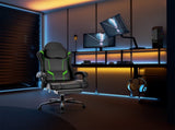Ergonomic Gaming Chair, Video Game Chair with Pocket Spring Cushion and Footrest, Height Adjustable 05206892