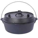 Pre-Seasoned Cast Iron Dutch Oven With Skillet Lid, Outdoor Camping Deep Pot for Camping Fireplace W465P236471