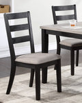 ZUN Classic Stylish Black Finish 5pc Dining Set Kitchen Dinette Wooden Top Table and Chairs Upholstered B011119011