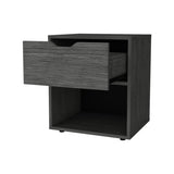 FM FURNITURE Elliott Nightstand with Elegant Drawer and Open Shelf, Ligth Gray B128P321065