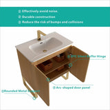 U093-Dalia30F-107 30" Freestanding & Wall Mounted Light Wood Bathroom Vanity with Ceramic Sink , W1865P207292