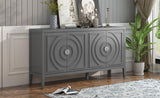TREXM Retro Sideboard door with Circular Groove Design Round Metal Door Handle for Entrance, Dinning WF307723AAE