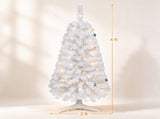 White Small Pre Lit 4 Foot Christmas Tree with 50 Warm White LED, Flame Retardant PVC Foliage, 26818683