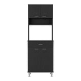Della 60 Kitchen Pantry with Countertop, Closed & Open Storage -Black B07091840