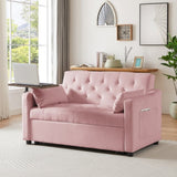 PINK VELVET SOFA BED W588136690