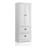 ZUN FCH MDF Spray Paint 2 Doors 2 Pumps Bathroom Cabinet White 39177624