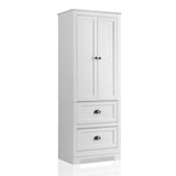 ZUN FCH MDF Spray Paint 2 Doors 2 Pumps Bathroom Cabinet White 39177624