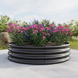 ZUN 47.24*11.4" Tall Round Raised Garedn Bed,Metal Raised Beds for Vegetables, Outdoor Garden Raised 55087693