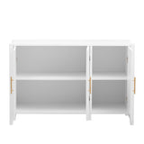 Featured Three-door Storage Cabinet with Metal Handles, Suitable for Corridors, Entrances, Living 08722492