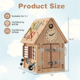 Playhouse Multi-purpose Busy House with Sensory Games and Interior Storage Space Games 09225353