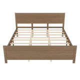 ZUN Wood Platform Bed Frame with Headboard, Mattress Foundation with Wood Slat Support, No Box Spring 05016759