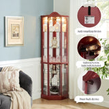 Glass Cabinet Lighted Corner Cabinet Corner Display Curio Cabinet, Glass Display With W2275P177191