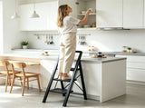 3 Step Folding Step Ladder, 330 lbs Heavy-Duty Metal Step Stool with Reinforced X-Structure, 09594954
