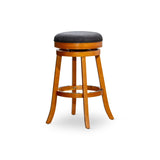 30" Bar Stool, Natural Finish, Charcoal Fabric Seat B04660661