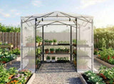 8*6ft Plastic Sprayed Iron Pipe PE Mesh Foldable Greenhouse Shed White 64560167