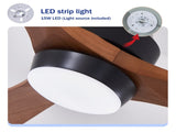 62" 3PCS Solid Wood Blades Ceiling Fan with Lights Remote Control,Quiet DC Motor 3 Blade Ceiling W3596P460843