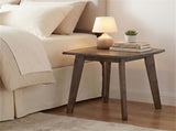 17" Square Side Table Solid Rubber Wood, Walnut Finish End Table for Living Room Bedroom 81817030