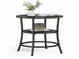 2-Tier Round Side TableSpace-Saving End Table for Small Living Room & BedroomWood Grain Gray 28096789