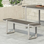 ZUN Dining Bench, Silver + Gray 70498.00PGRY