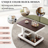 U-Can Adjustable End Table with Wheels, Modern Multifunctional Sofa Side Table with Lift-Top, N724P292505K