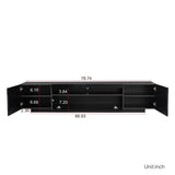 TV Cabinet Wholesale, Black TV Stand with Lights, Modern LED TV Cabinet with Storage Drawers, Living W33140083