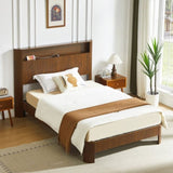 Full Extra Long Size bed frame with storage headboard, built-in charging station, wavy 82735550