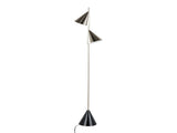65" Contemporary Metal Floor Lamp in Plated Nickel with A Black Faux Marble Metal Base B202P224138