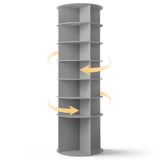 7-tier, 360&deg rotating wood-plastic composite shoe rack, 60*60*184cm, gray 93823398