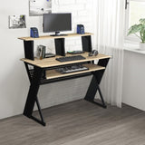 Natural and Black Music Desk with Cord Managements B062P184577