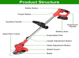 Powerful 8000 rpm telescopic weed trimmer/barbedless lawn mower/brush trimmer with 37 to 50.4 14369471