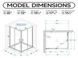 36" D X 36" W X 72" H Corner Shower Enclosure Shower Stall for Walk in Shower, 1/4" Thick Clear SGCC T5595P495289