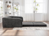 71" 2-in-1 Pull Out Foldable Loveseat Sofa Bed with Armrest & Backrest Pillows, Convertible Chenille W3118P388902