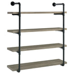 ZUN Black and Grey Driftwood 4-tier Wall Shelf B062P149095