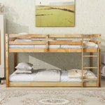 ZUN Solid Wooden , Solid Rubber Wooden Twin over Twin Loft Bed with Ladder ,Upper and Bottom Bed W504P191652