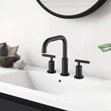8 in. Widespread Double Handle Bathroom Faucet with Pop Up Drain in Matte Black W122459272