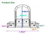 Metal Garden Arch with Gate 79.5'' Wide x 86.6'' High Climbing Plants Support Rose Arch Outdoor 50043989