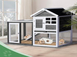 Wooden Rabbit Hutch Outdoor Chicken Coop Indoor Bunny Cage with Run, Guinea Pig House Pet House with 92638093