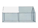 10 x 10 ft Large Metal Chicken Coop, Walk-in Poultry Cage Chicken Hen Run House with Waterproof 16911376