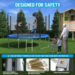 ZUN 10 FT TRAMPOLINE OUTSIDE SAFETY NET WITH BASKETBALL HOOP 06719316