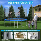 ZUN 10 FT TRAMPOLINE OUTSIDE SAFETY NET WITH BASKETBALL HOOP 06719316