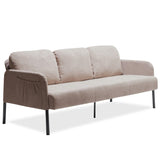 3 Seater Beige Polyester Fabric Sofa, Modern Upholstered Sofa, Comfy Small Couches for Small Space W1164P239083