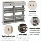 Shoe Storage Cabinet with 2 Drawers, 4 Flip Drawers, Freestanding Shoe Cabinet Organizer with W1120P290633