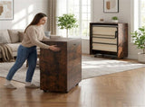 Murphy Bed 86.5" x 34" x 41.5" with 4 Rolling Lockable Wheels, Foldable Wall Bed Cabinet with 4 Inch 36328157