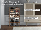 7-Tier Double-Row Shoe Rack with Adjustable Shelves, Anti-Tipping Narrow Storage Rack for Entryway 00173221