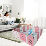 ZUN 20+2 Panel Baby Playpen, Foldable Playard for Baby and Kids, Adjustable Shape Play Fence with Safety 75928956