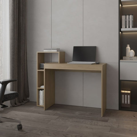 ZUN Salomé Computer Desk with Open Storage, Natural Oak B128P263727